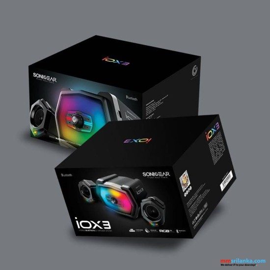 SONICGEAR IOX 3 | STEREO BLUETOOTH 5.0 | 2.1 SPEAKER SYSTEM | TOTAL SYSTEM POWER 12 RMS | WITH RGB EFFECT (1Y)